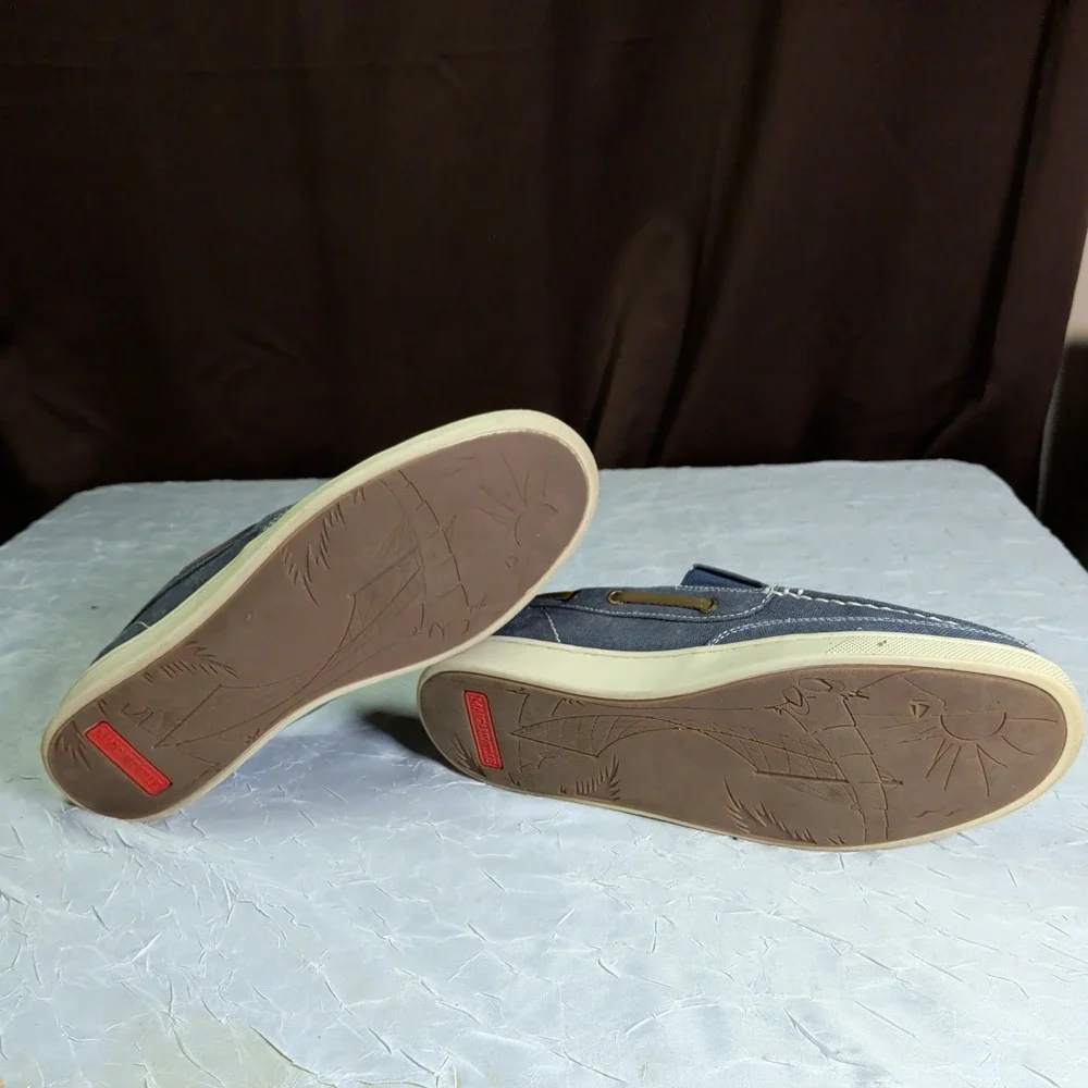 Margaritaville Dock Shoes Mens Size 11.5 Blue Denim Boat Shoes Preppy Nautical